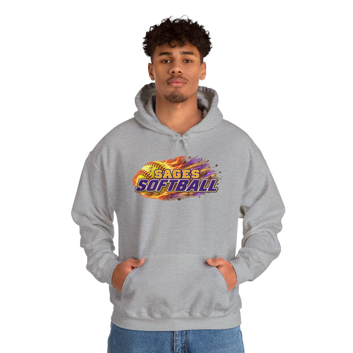 Sages Flaming Softball Hoodie