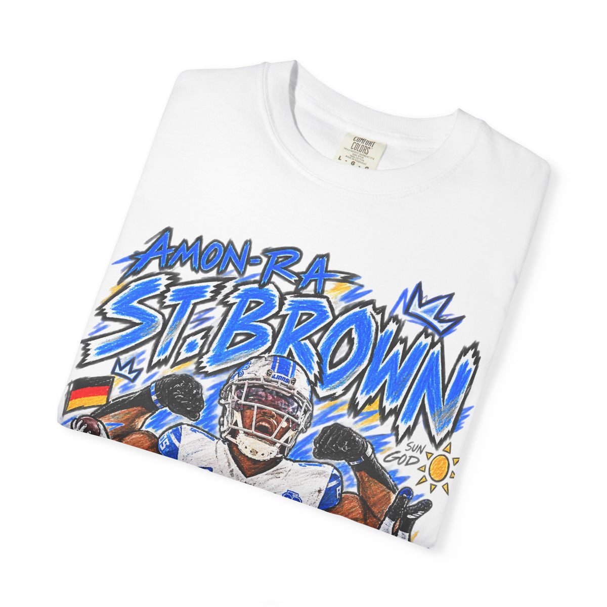 Amon Ra St. Brown Graphic T-Shirt - Sunday Standouts Sketch Series