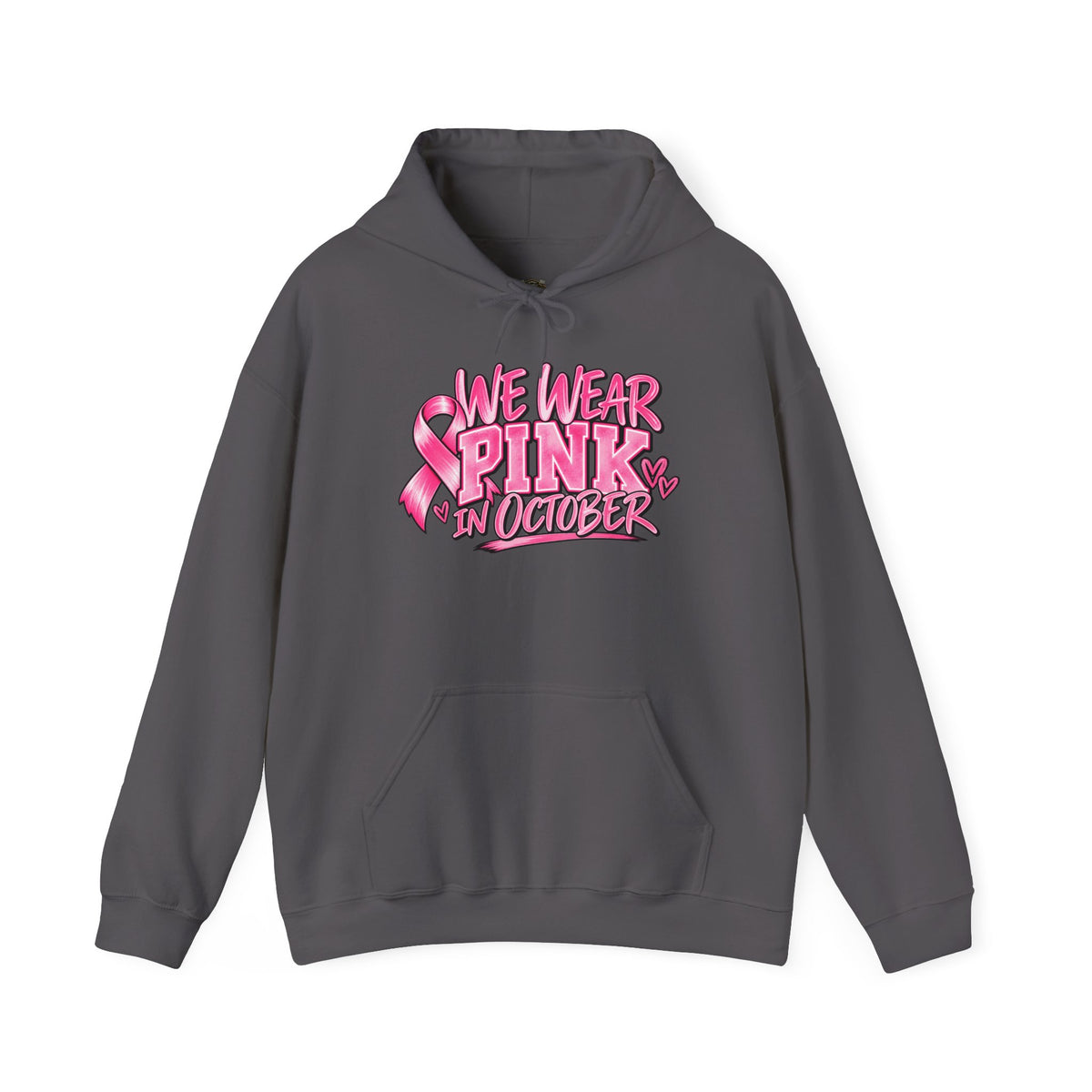 Breast Cancer Awareness Hoodie — "We Wear Pink in October" Pullover