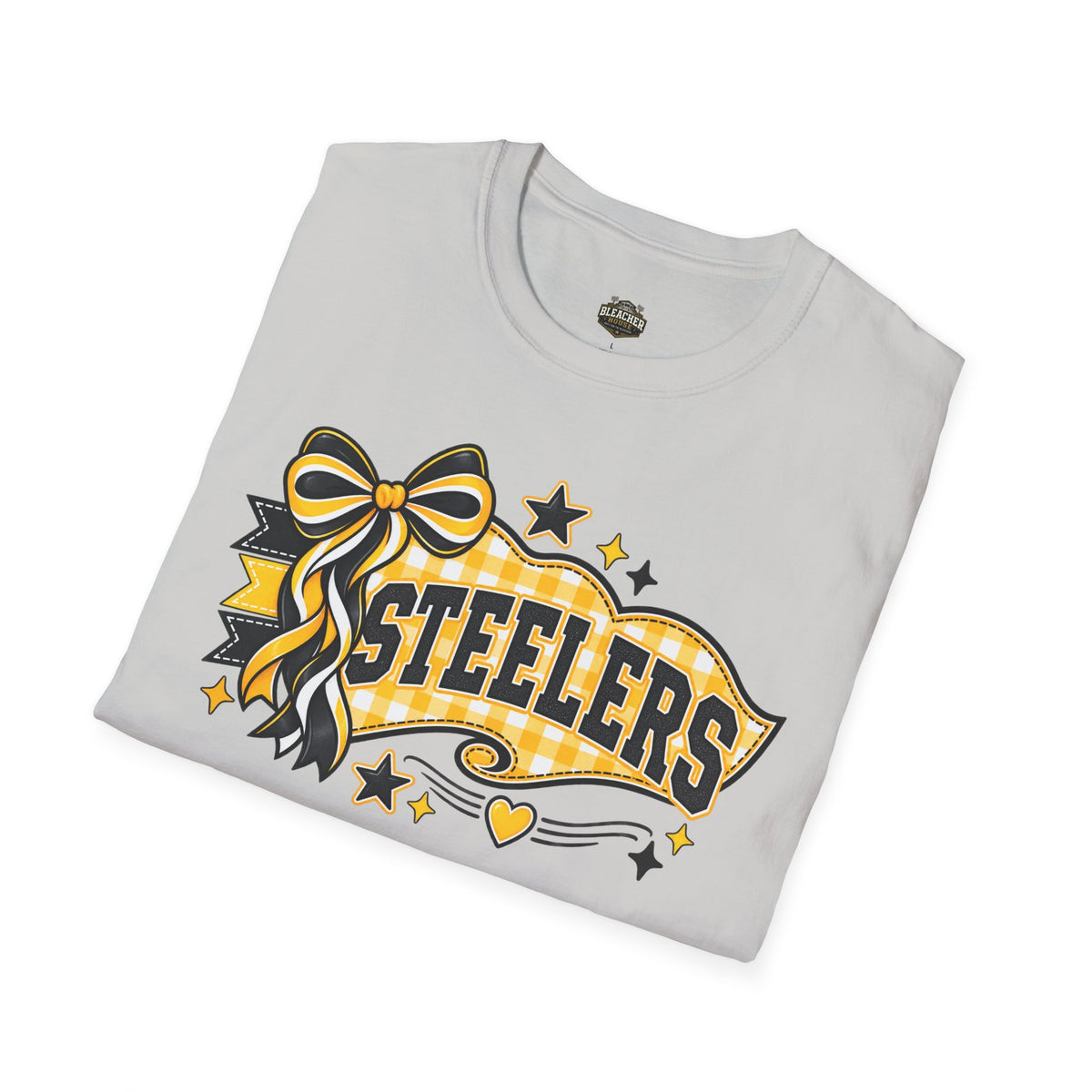 Steelers Ribbon T-Shirt — Cheerful Black & Gold Football Fan Tee