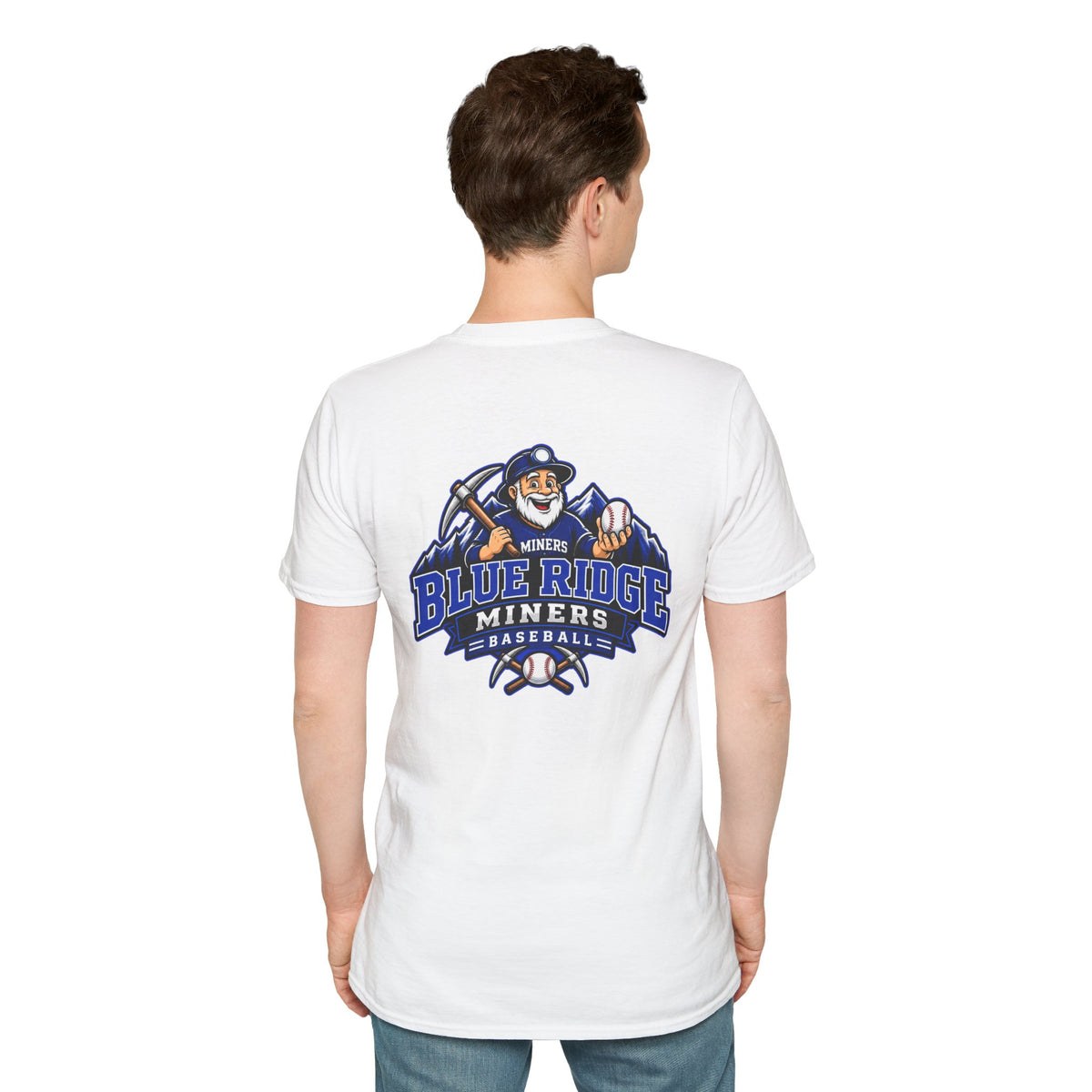 Miners Graphic T-Shirt - Miners Logo on Front, Mascot Design on Back