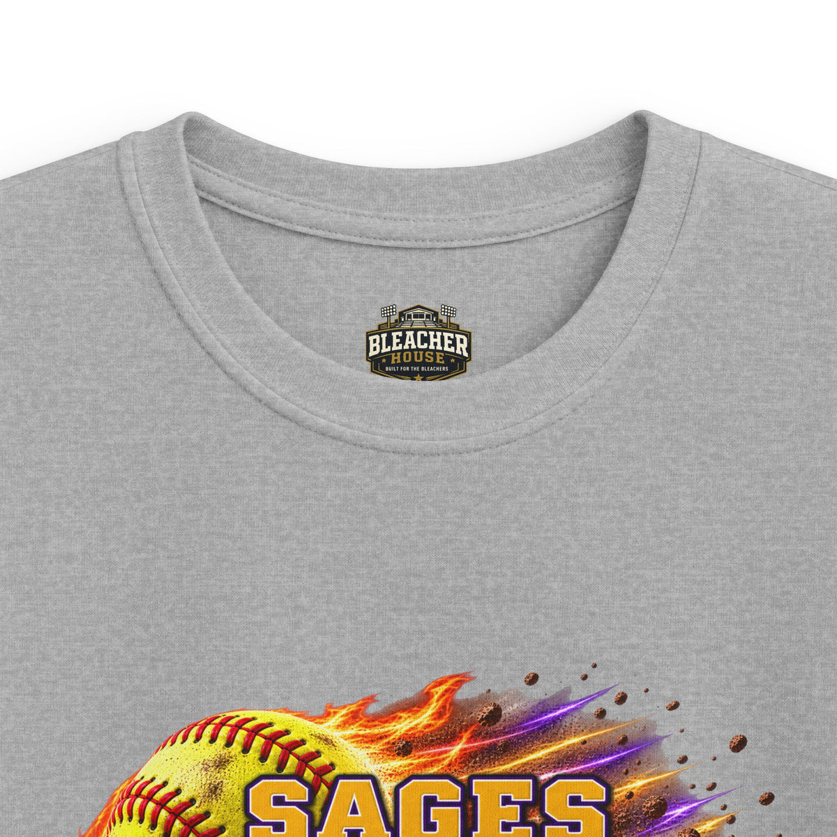YOUTH Sages Flaming Softball T-shirt