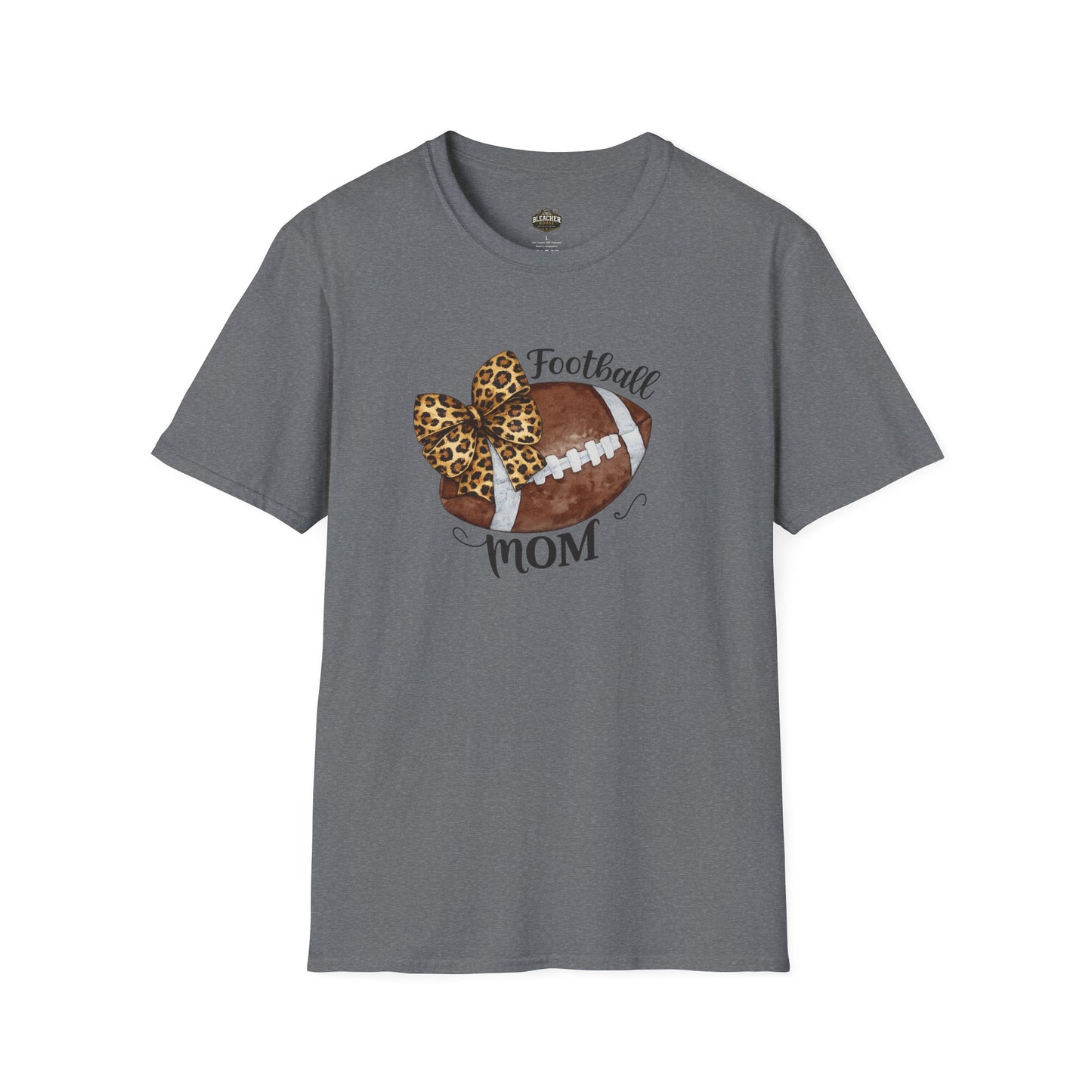 Football Mom T-Shirt — Leopard Bow Game Day Tee