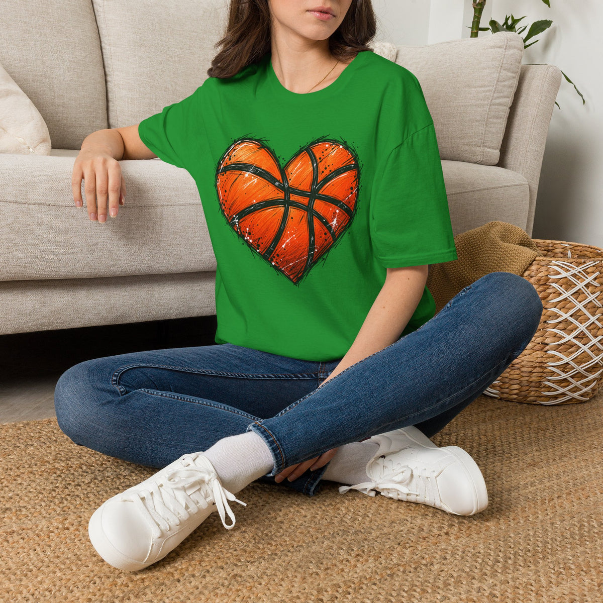 Basketball Heart T-Shirt — Athletic Love Tee for Players & Fans