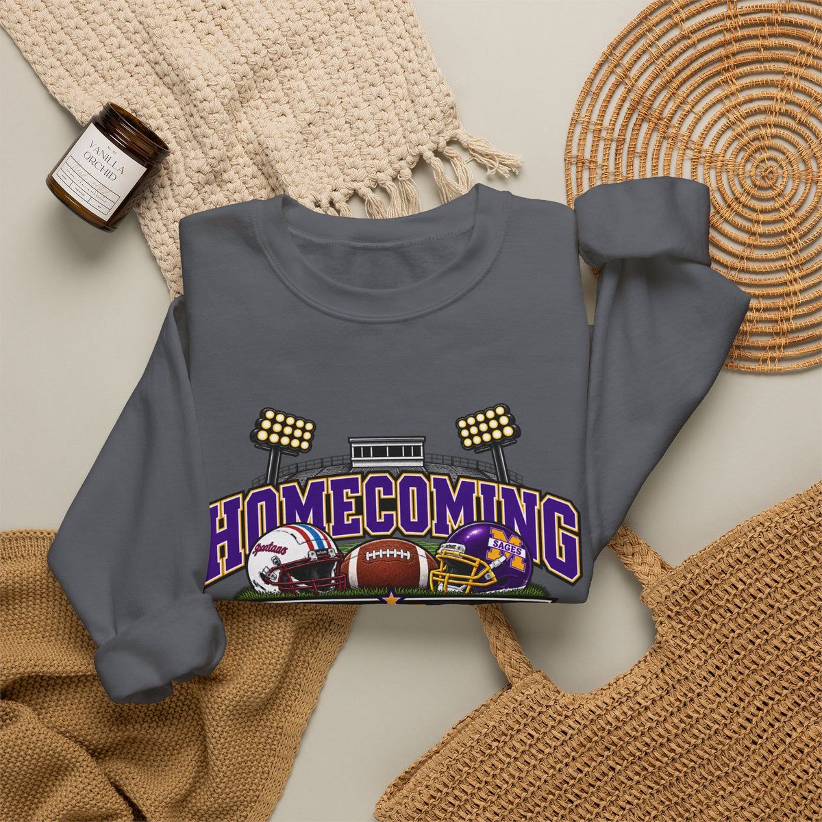 Homecoming 2026 Crewneck Sweatshirt — Football Stadium Design