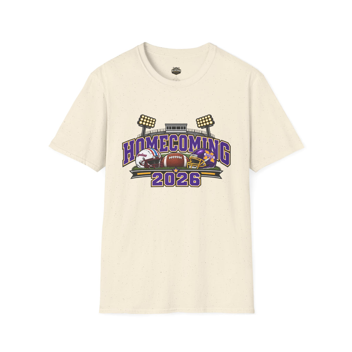 Homecoming 2026 Football T-Shirt — Stadium Lights & Helmets Game Day Tee