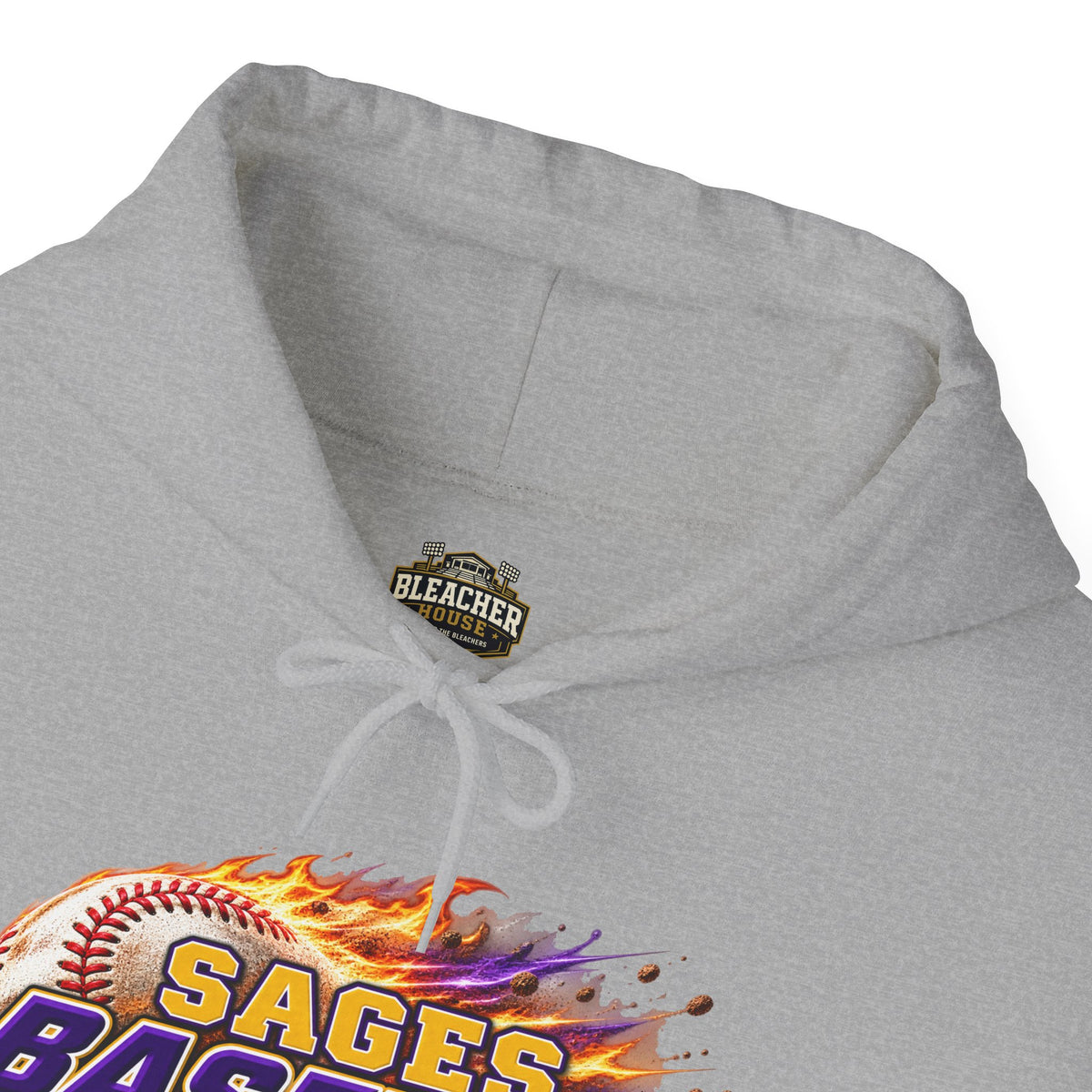 Sages Flaming Baseball Hoodie - Team Sweatshirt