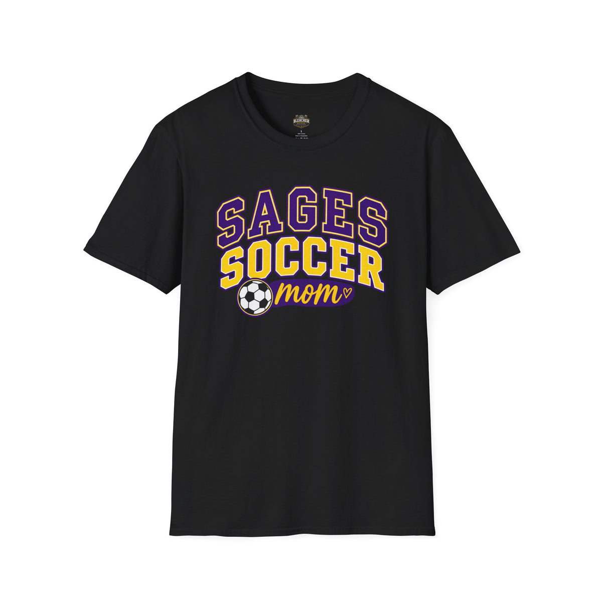 Sages Soccer Mom T‑Shirt — Purple & Gold Team Spirit Tee