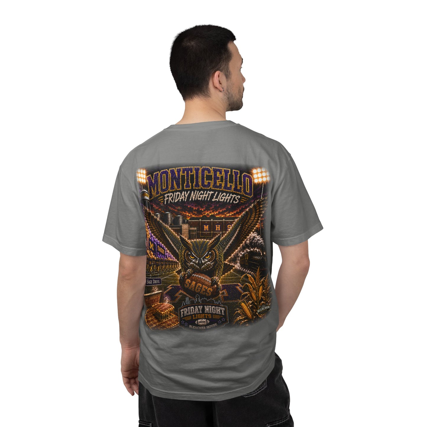 Friday Night Lights T shirt - MONTICELLO Edition - Collector's Edition (Front Patch + Back Design)