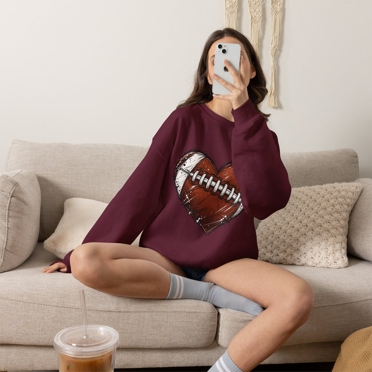 Unisex Heavy Blend™ Football Crewneck Sweatshirt