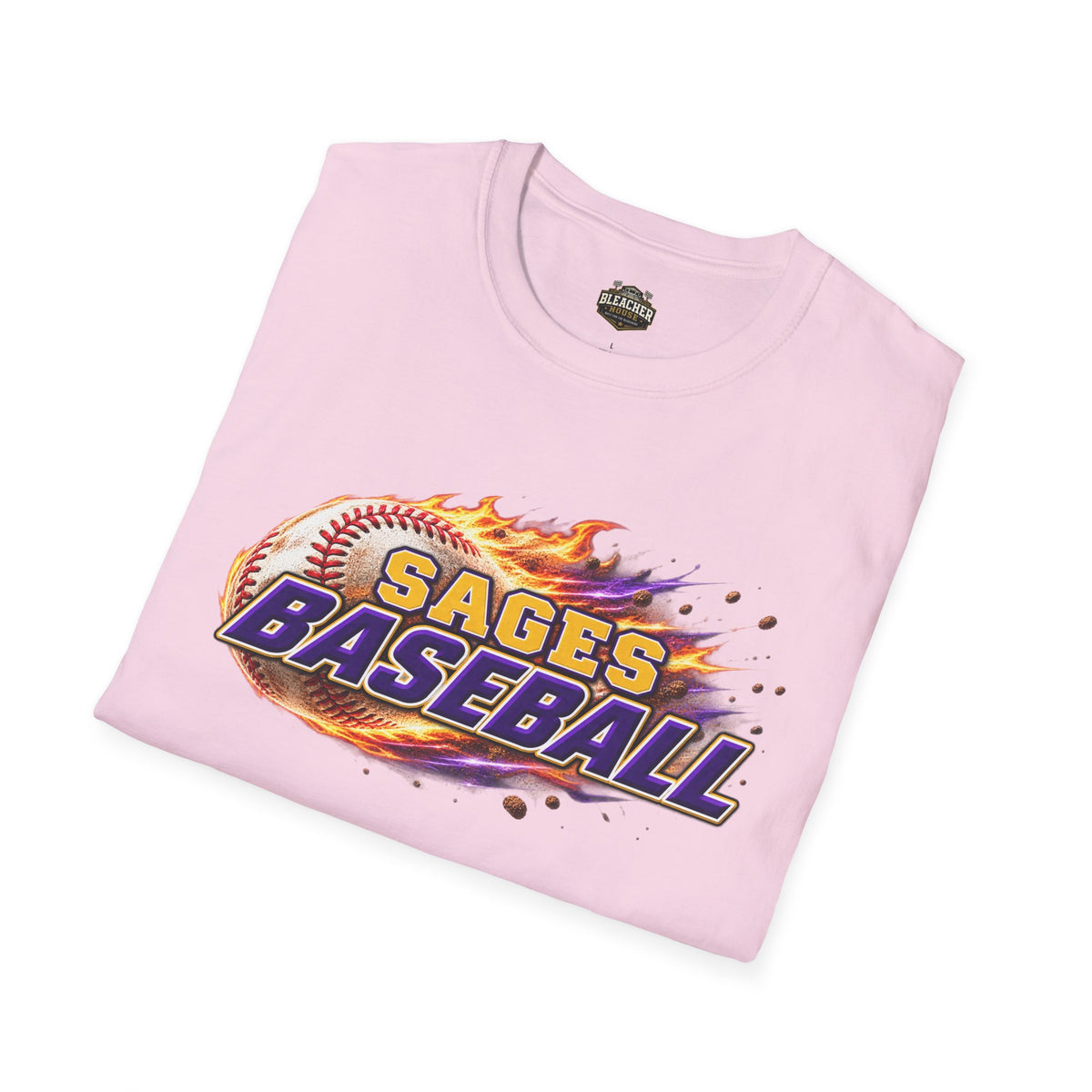 Sages Flaming Baseball T-Shirt — Flaming Baseball Team Tee