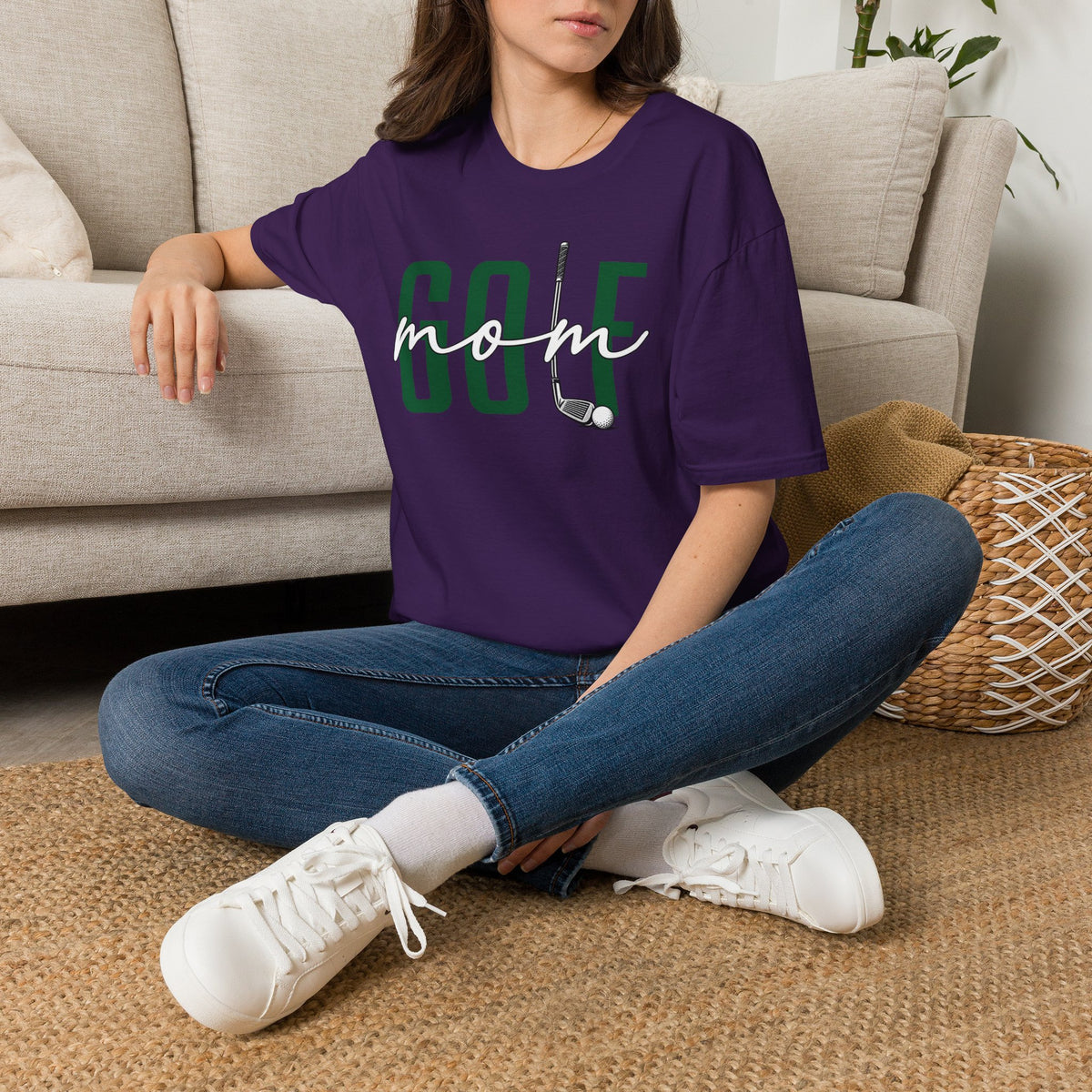 Golf Mom T-Shirt — ‘GOLF’ Script Logo with Club & Ball