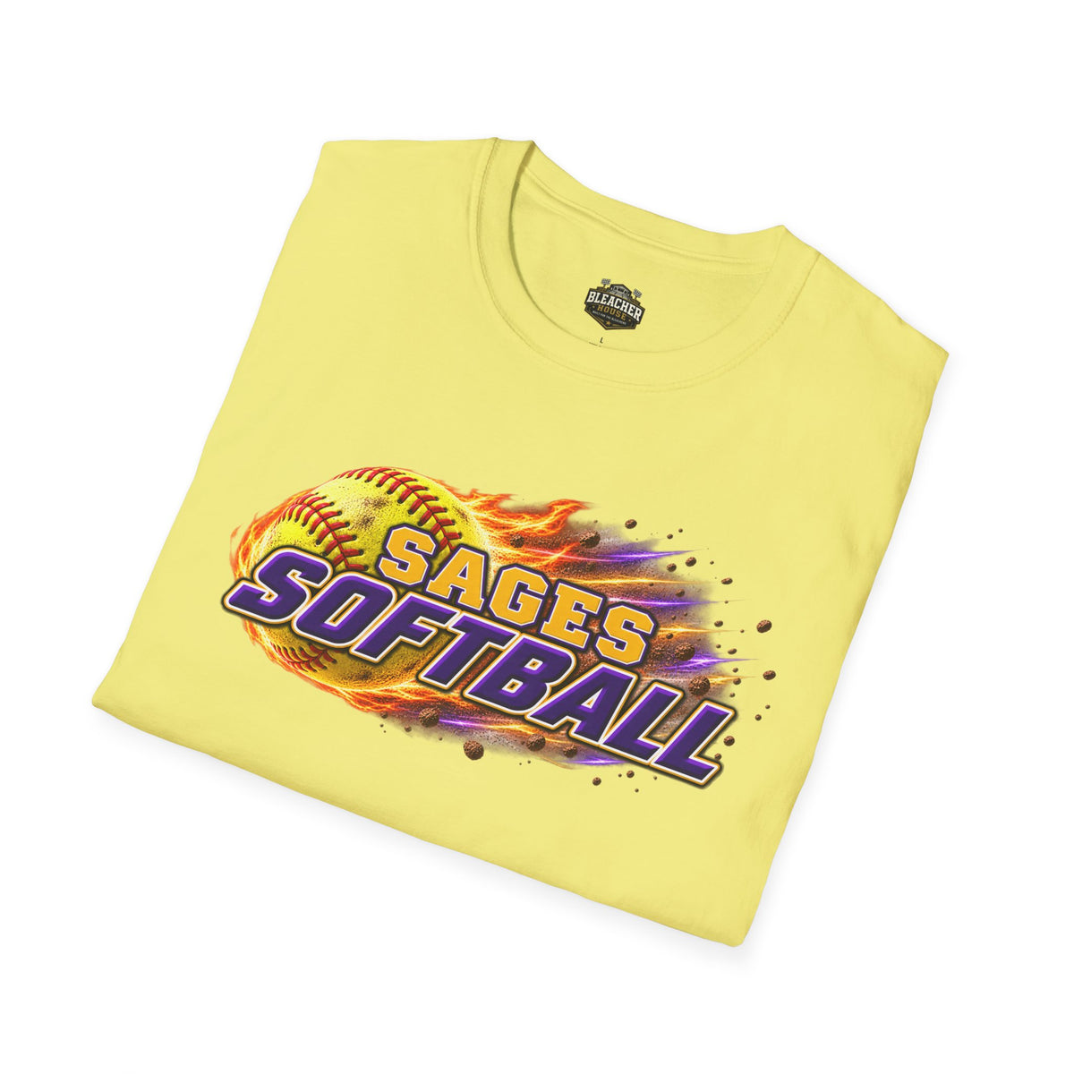 Sages Flaming Softball Graphic T‑Shirt