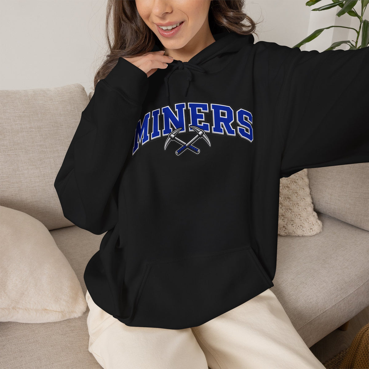 Miners Block Letter and Logo Hoodie