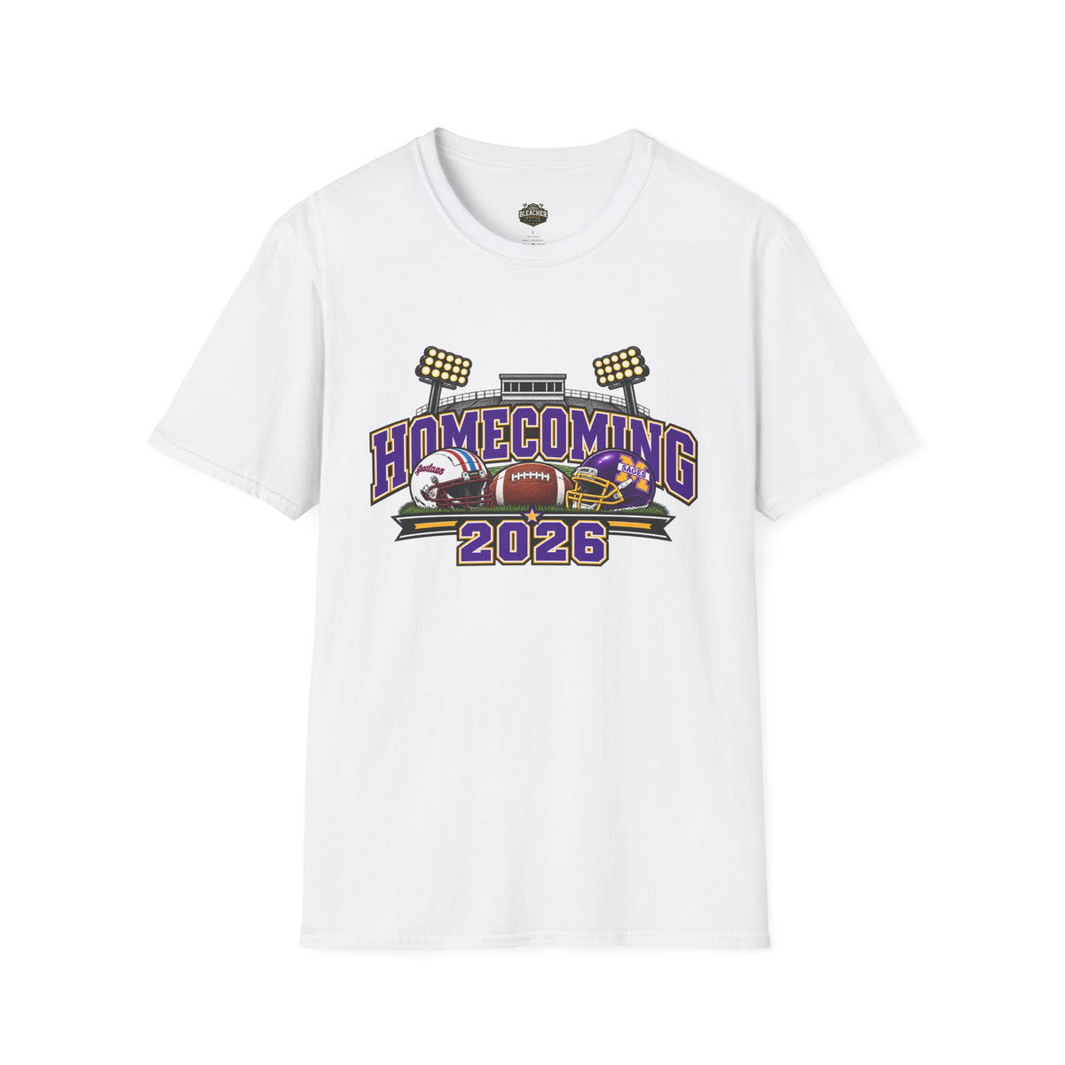 Homecoming 2026 Football T-Shirt — Stadium Lights & Helmets Game Day Tee
