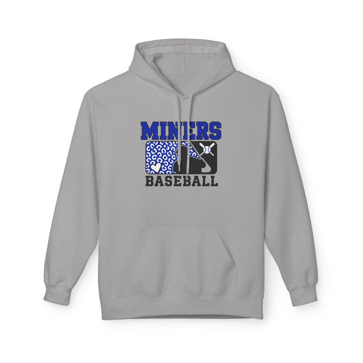 Miners Baseball Hoodie — Leopard Print Team Logo Pullover