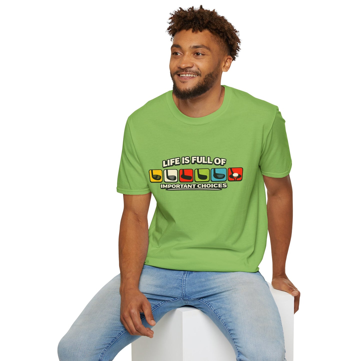 T‑Shirt — "Life Is Full Of Important Choices" Retro Game Controller Graphic