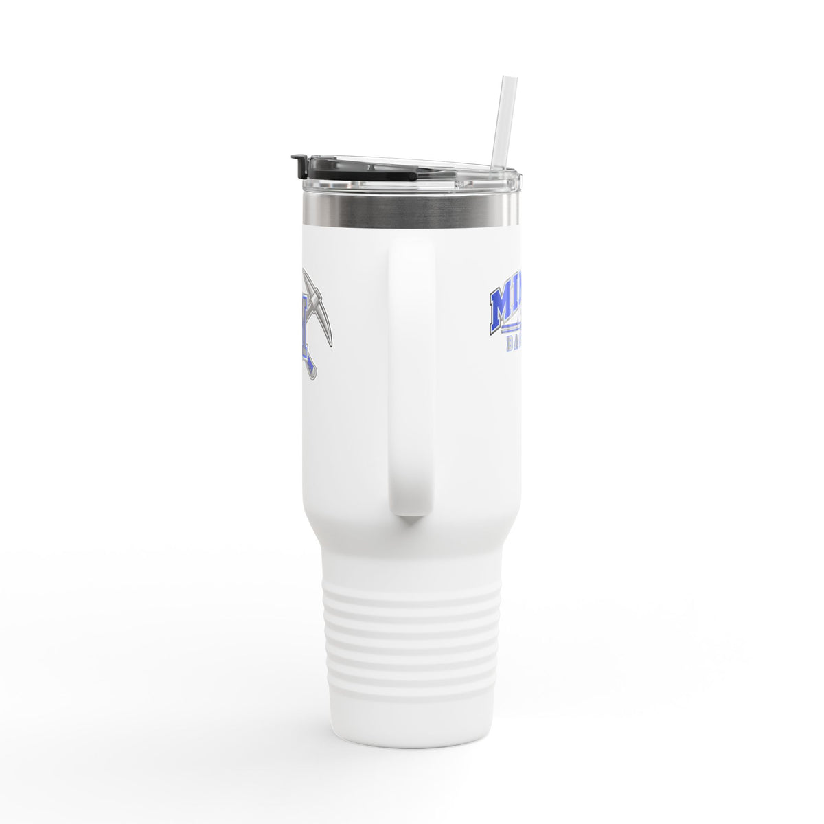 40oz Insulated Travel Mug — Block M and Miners Baseball Logos Stainless Steel Tumbler