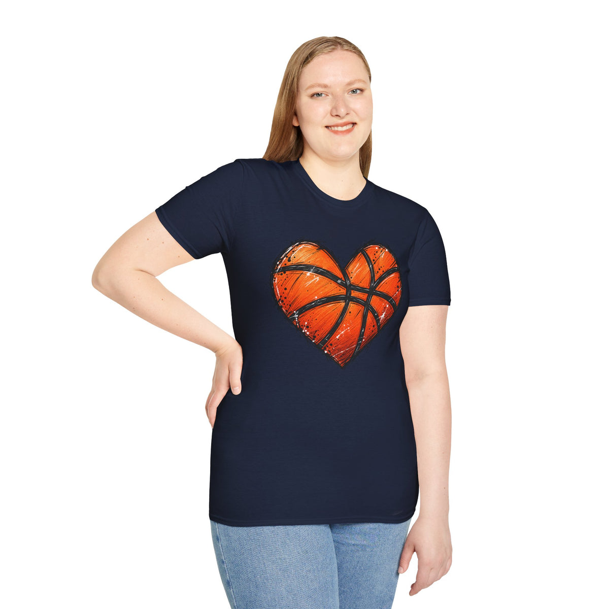 Basketball Heart T-Shirt — Athletic Love Tee for Players & Fans