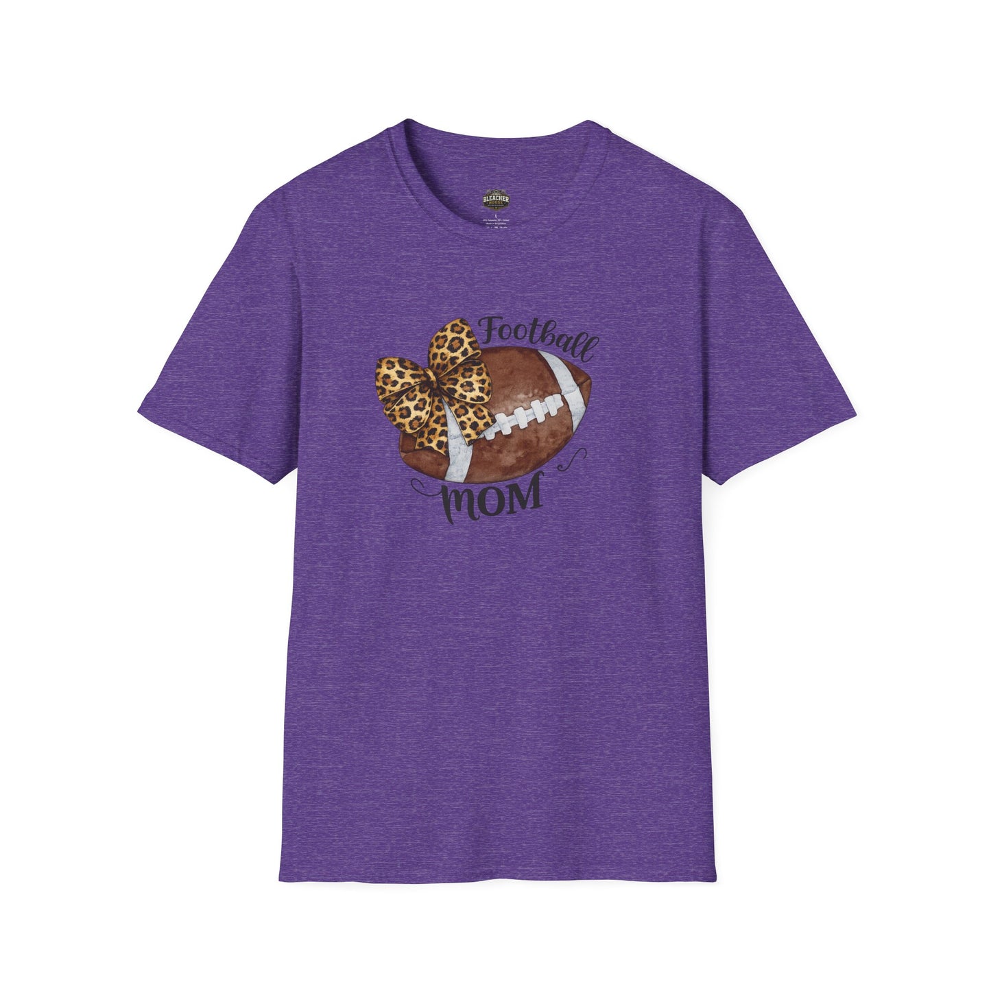 Football Mom T-Shirt — Leopard Bow Game Day Tee