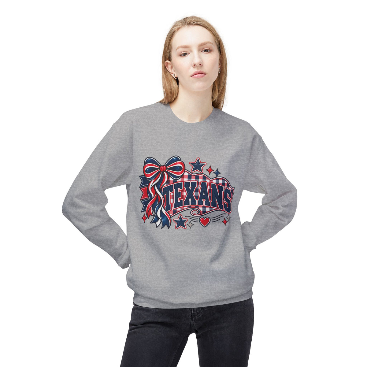 Texans Ribbon & Banner Crewneck Sweatshirt — Team Spirit Pullover