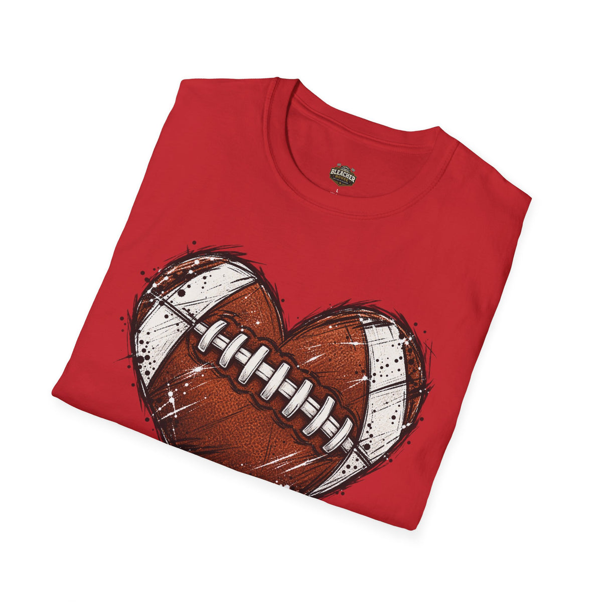 Football Heart Graphic T-Shirt — Vintage Grunge Sports Tee