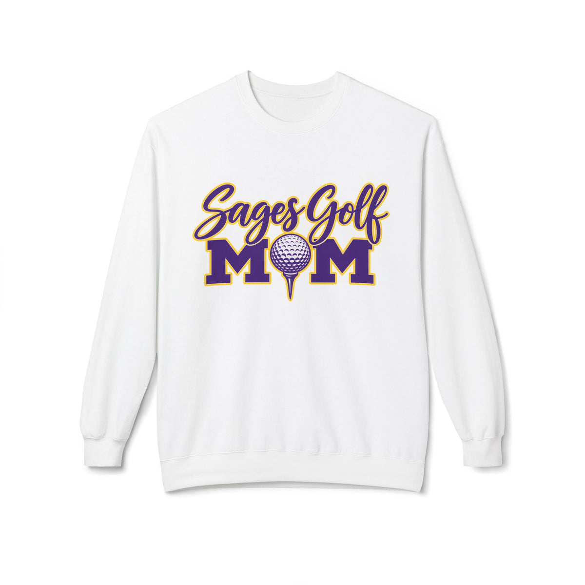 Sages Golf Mom Crewneck Sweatshirt — Golf Mom Pullover with Tee & Ball Design