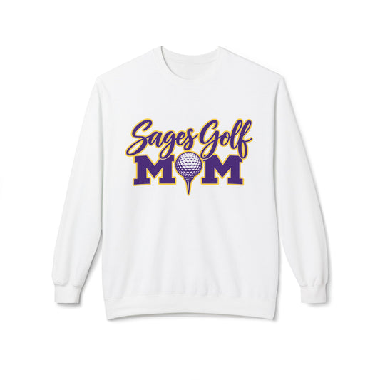 Sages Golf Mom Crewneck Sweatshirt — Golf Mom Pullover with Tee & Ball Design