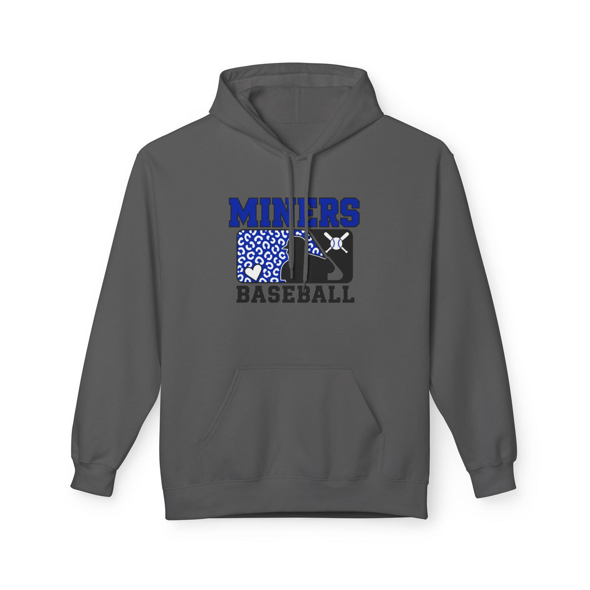 Miners Baseball Hoodie — Leopard Print Team Logo Pullover