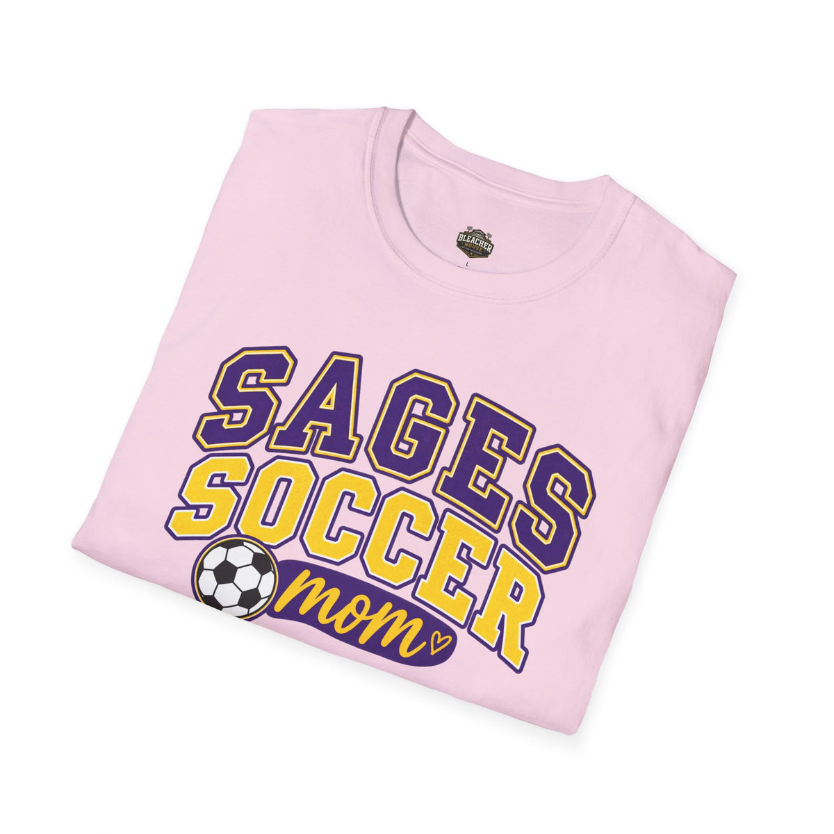 Sages Soccer Mom T‑Shirt — Purple & Gold Team Spirit Tee