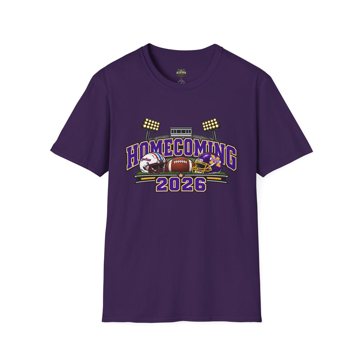 Homecoming 2026 Football T-Shirt — Stadium Lights & Helmets Game Day Tee