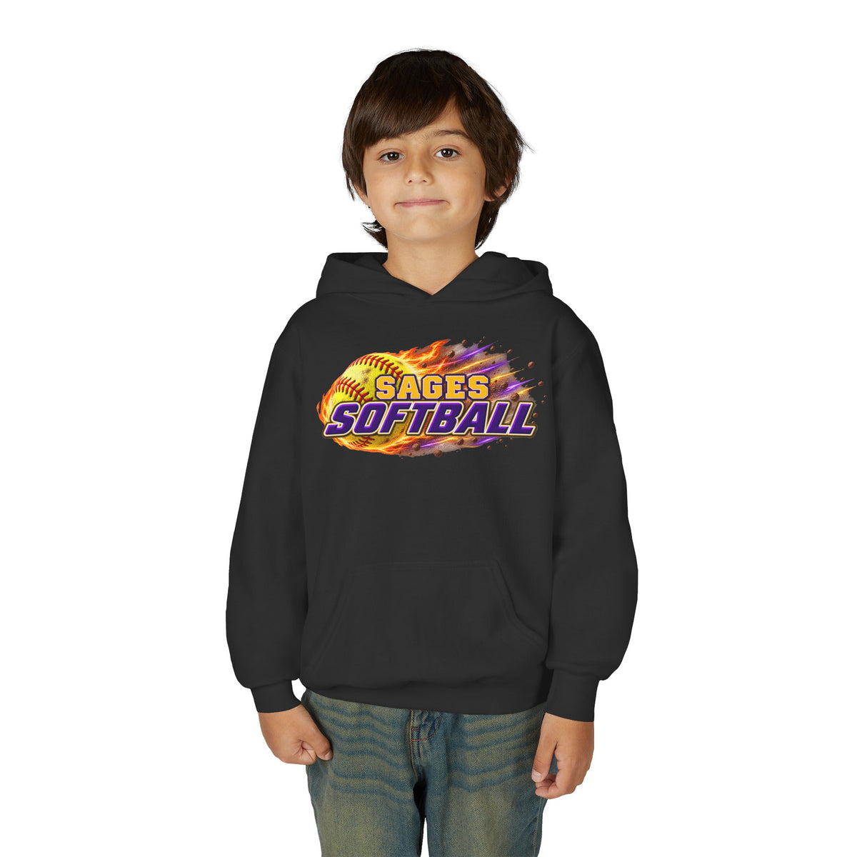 YOUTH Sages Flaming Softball Hoodie