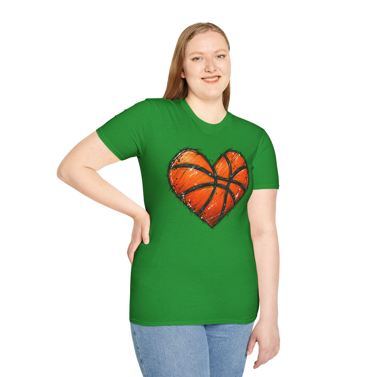 Basketball Heart T-Shirt — Athletic Love Tee for Players & Fans