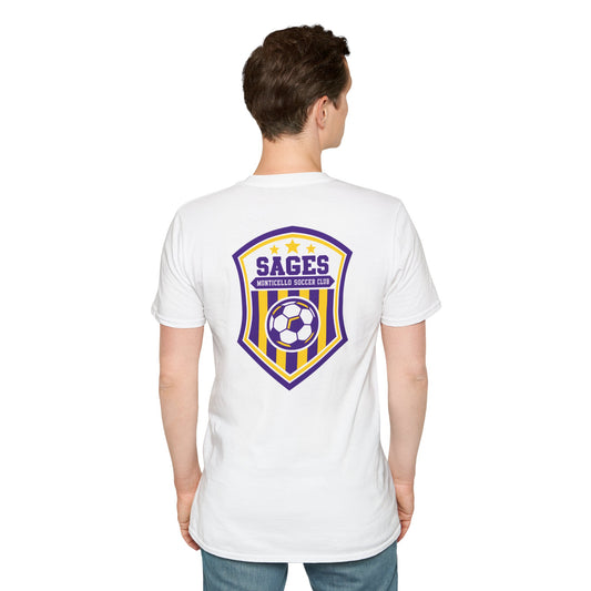 Monticello Soccer Club T-Shirt — Minimal Chest Logo With Crest On Back