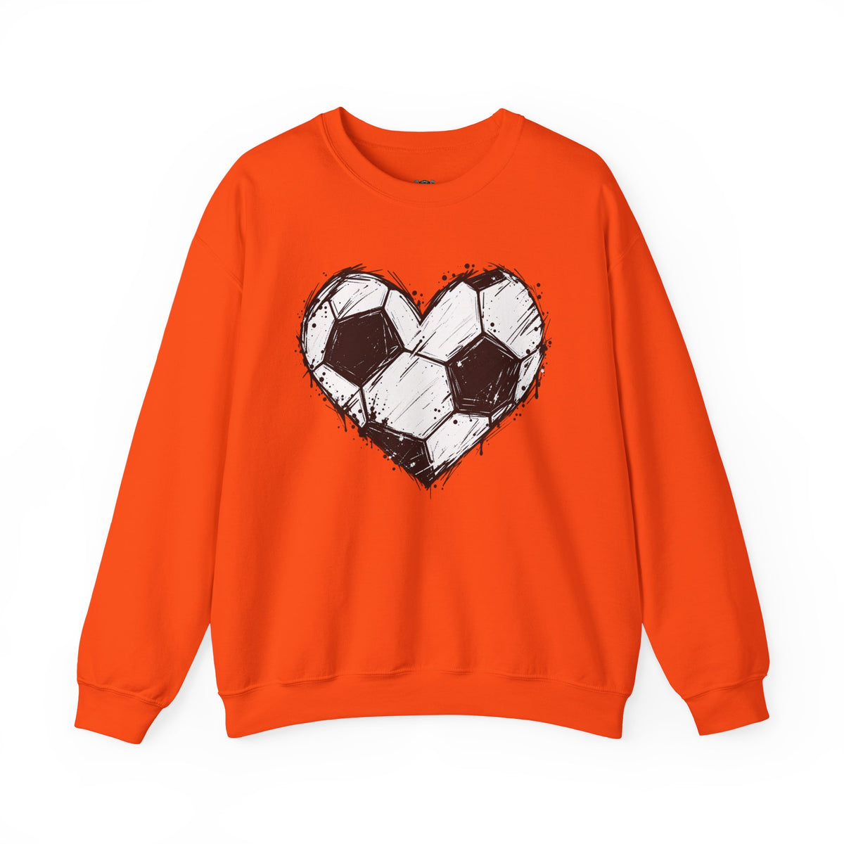 Soccer Heart Crewneck Sweatshirt — Grunge Soccer Ball Graphic