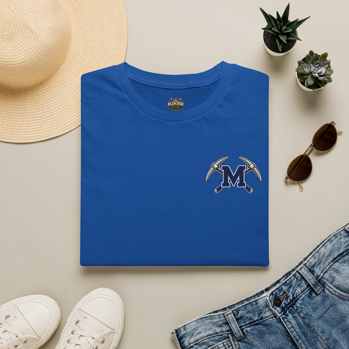 Miners Graphic T-Shirt - Miners Logo on Front, Mascot Design on Back
