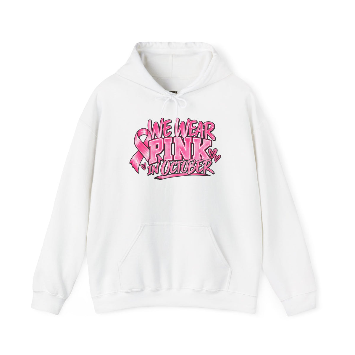 Breast Cancer Awareness Hoodie — "We Wear Pink in October" Pullover