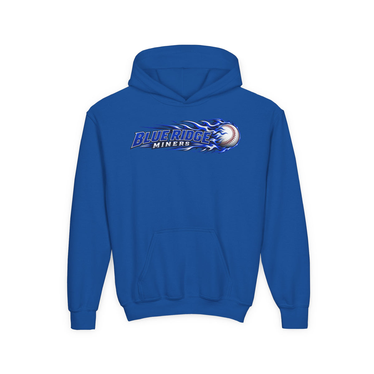 YOUTH Blue Ridge Miners Flaming Baseball Hoodie – Flaming Ball Hoodie