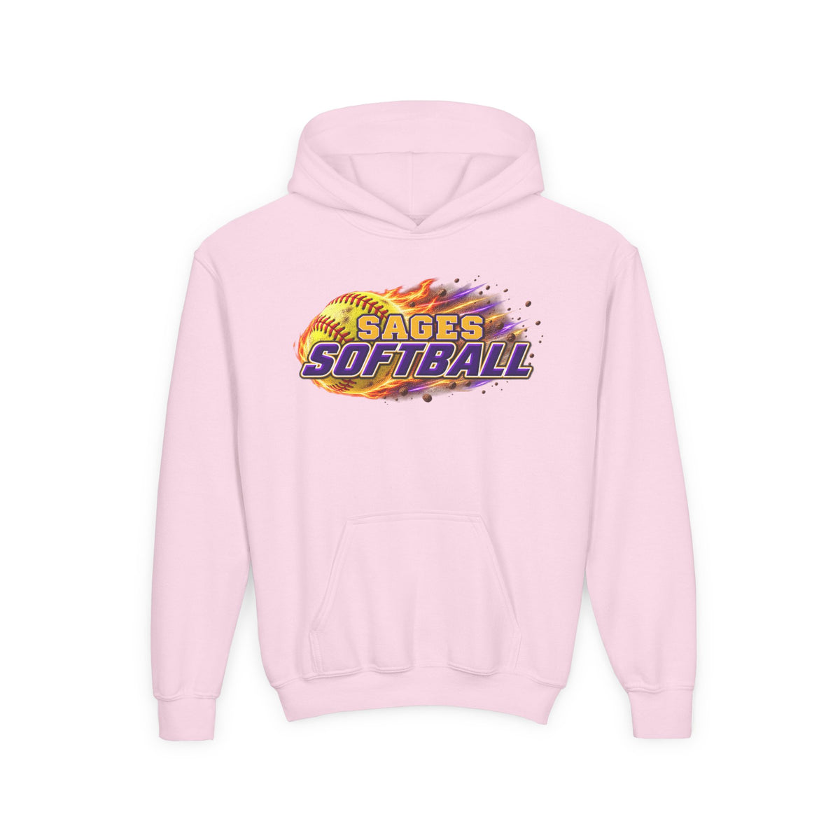 YOUTH Sages Flaming Softball Hoodie