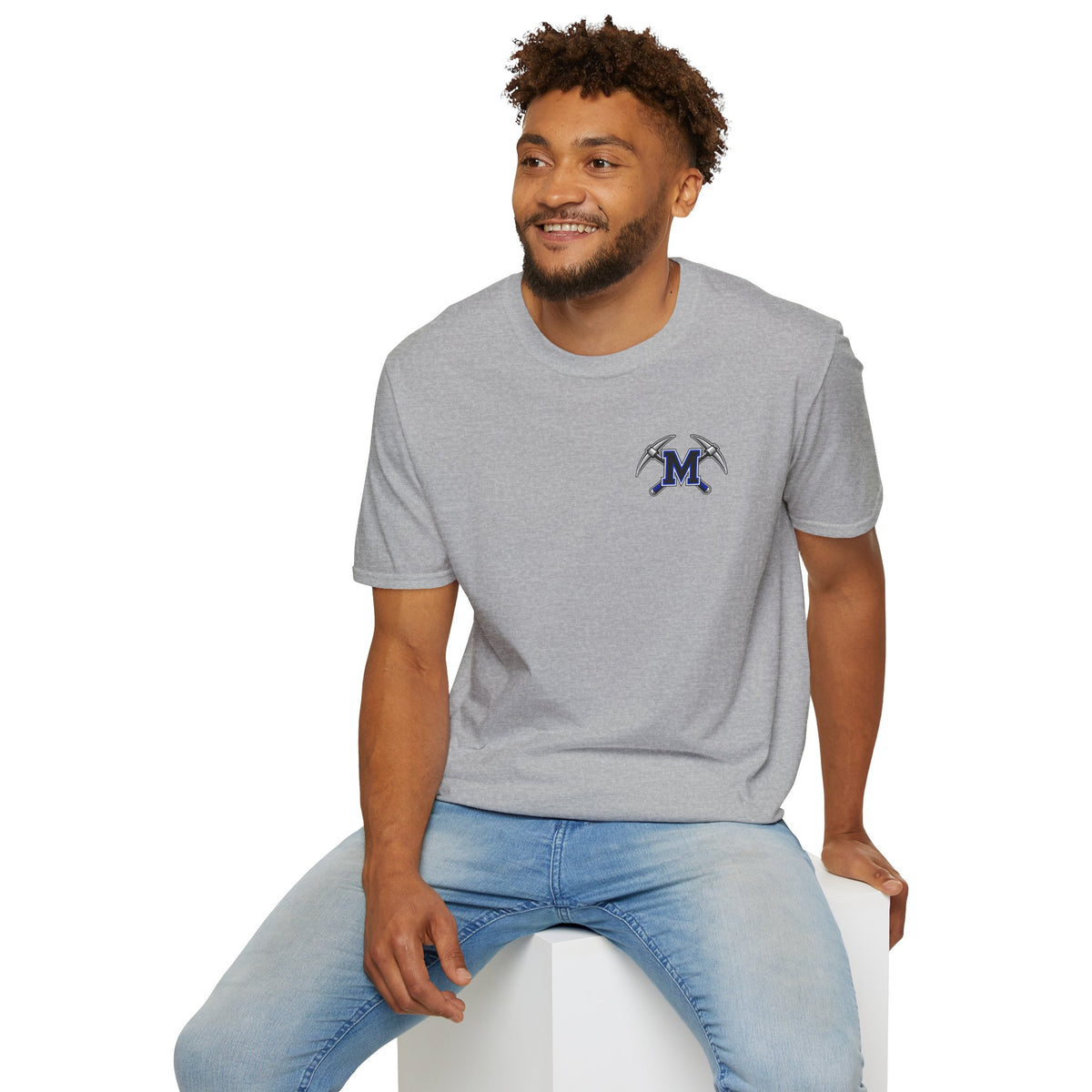 Miners Graphic T-Shirt - Miners Logo on Front, Mascot Design on Back