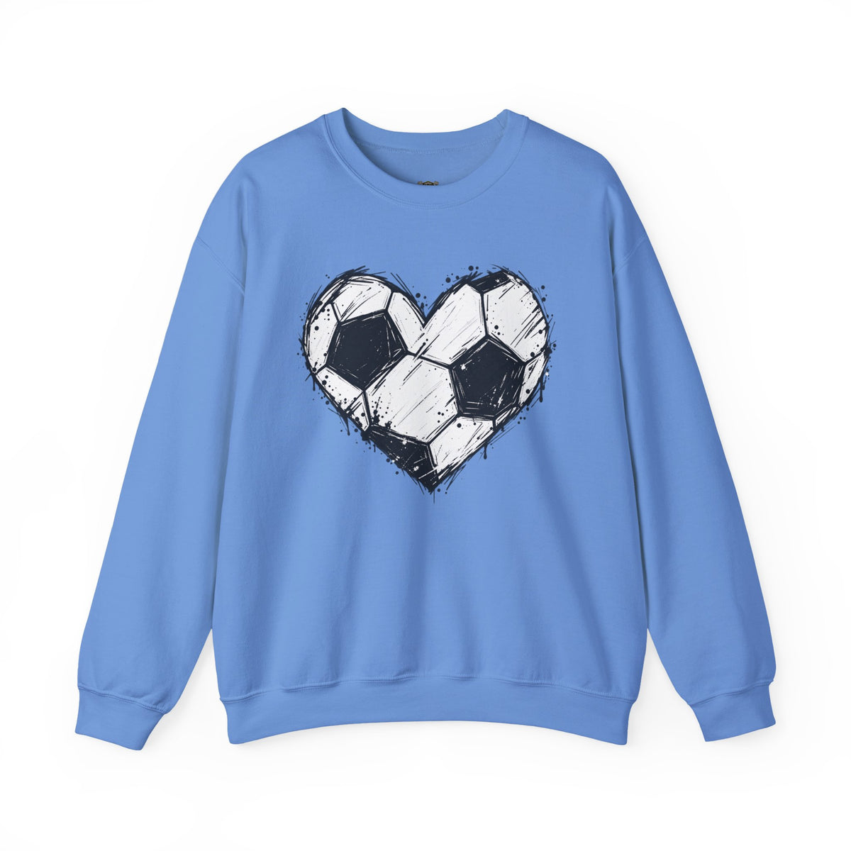 Soccer Heart Crewneck Sweatshirt — Grunge Soccer Ball Graphic