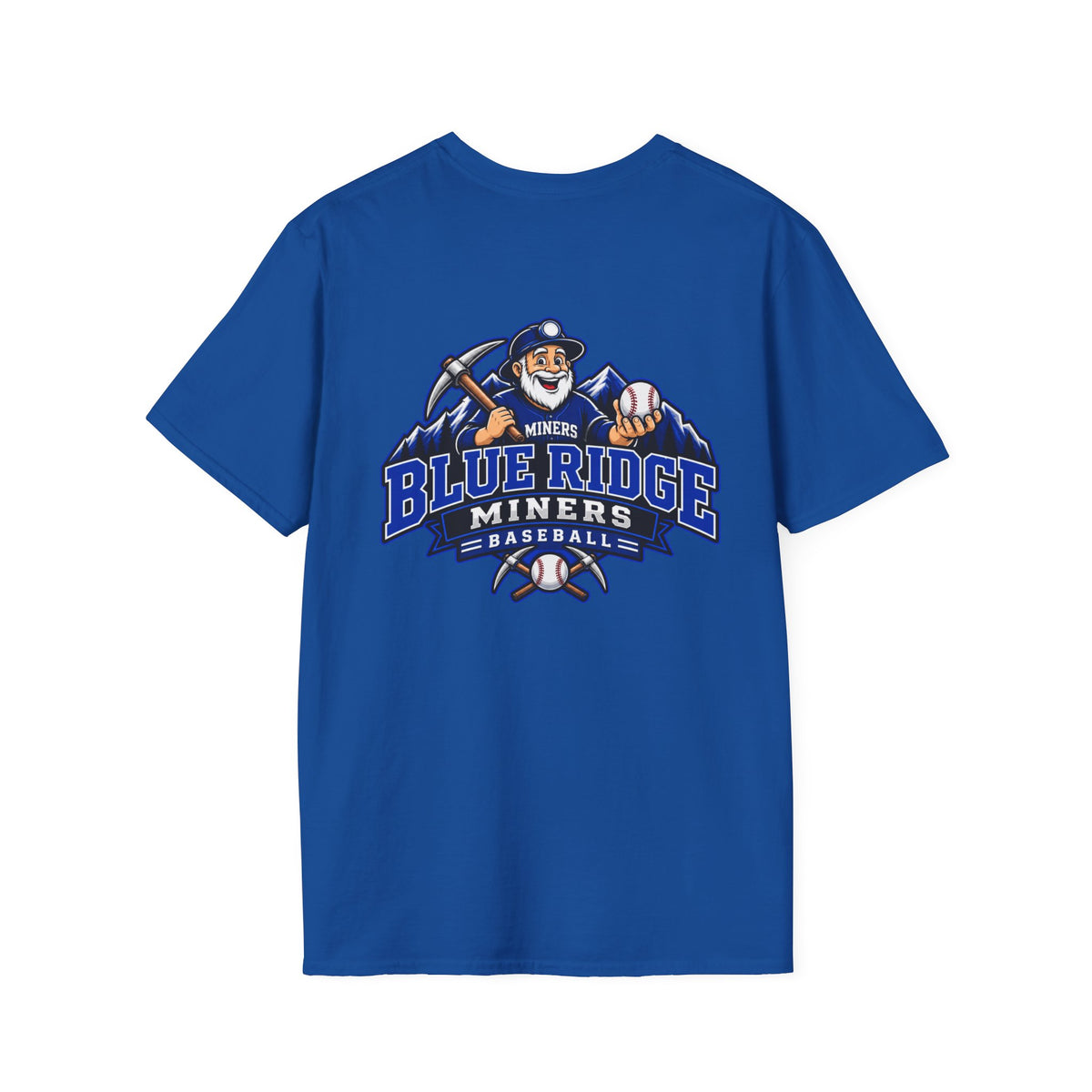Miners Graphic T-Shirt - Miners Logo on Front, Mascot Design on Back