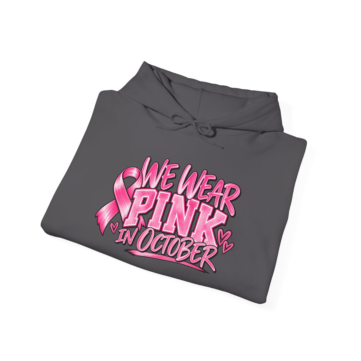 Breast Cancer Awareness Hoodie — "We Wear Pink in October" Pullover