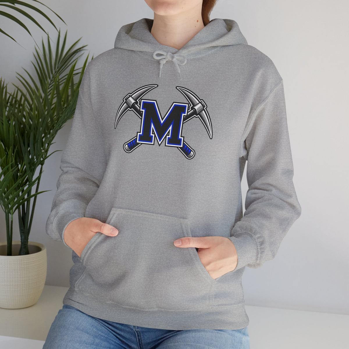 Miners M Logo Hoodie - Cross Pickaxe Graphic M Logo