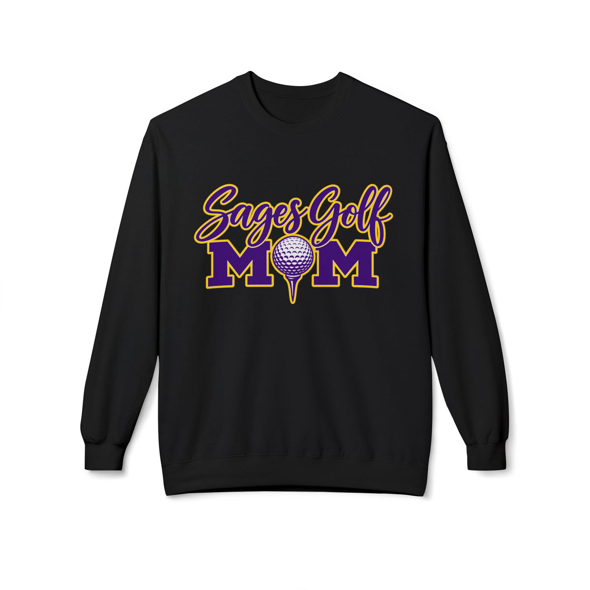 Sages Golf Mom Crewneck Sweatshirt — Golf Mom Pullover with Tee & Ball Design