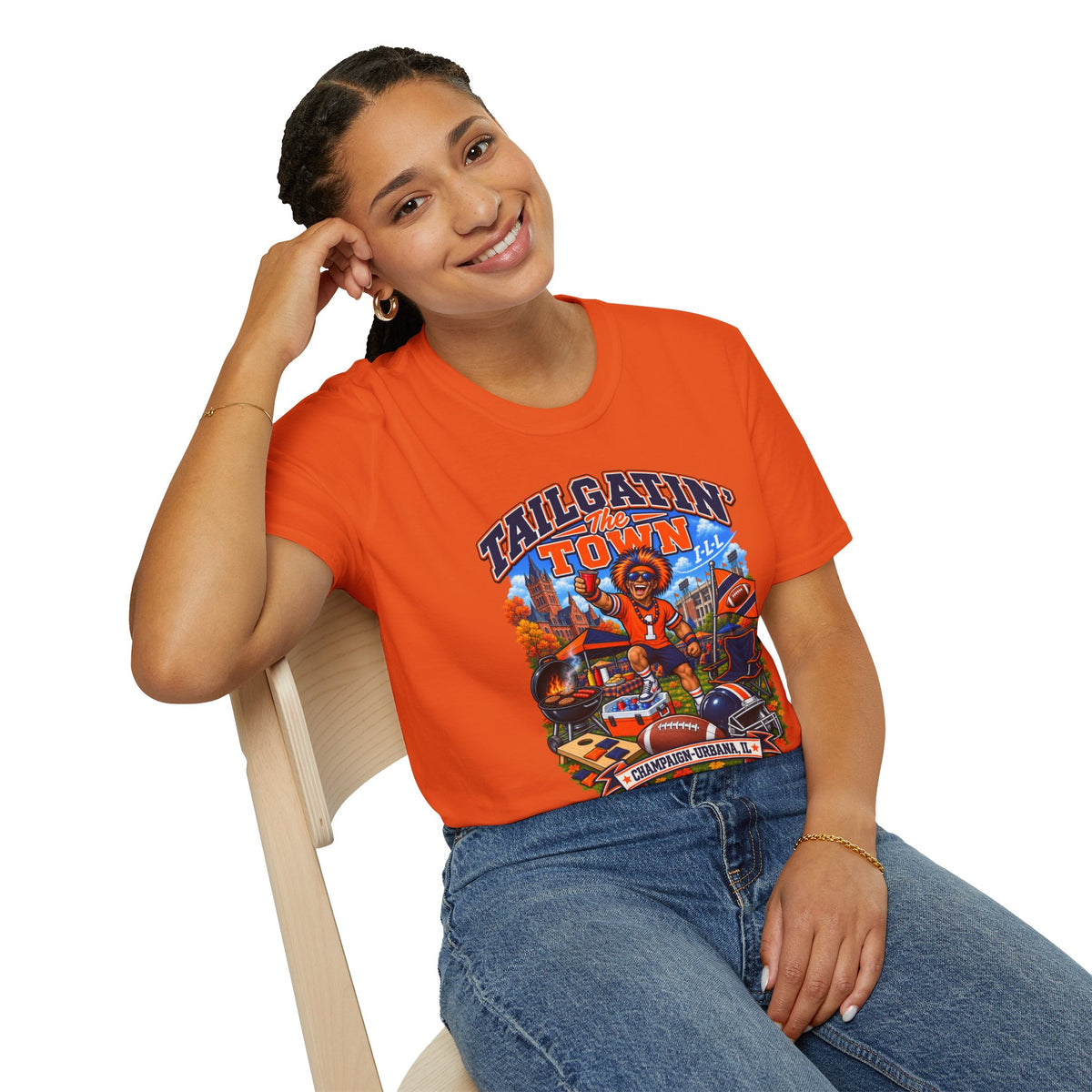 Tailgatin' the Town - ILLINOIS EDITION - College Game Day Tailgate Tee