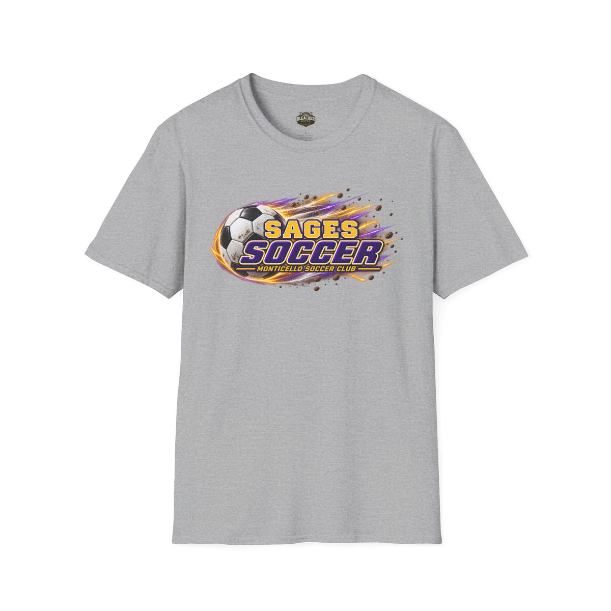 Monticello Soccer Club T Shirt - Flaming Soccer Ball