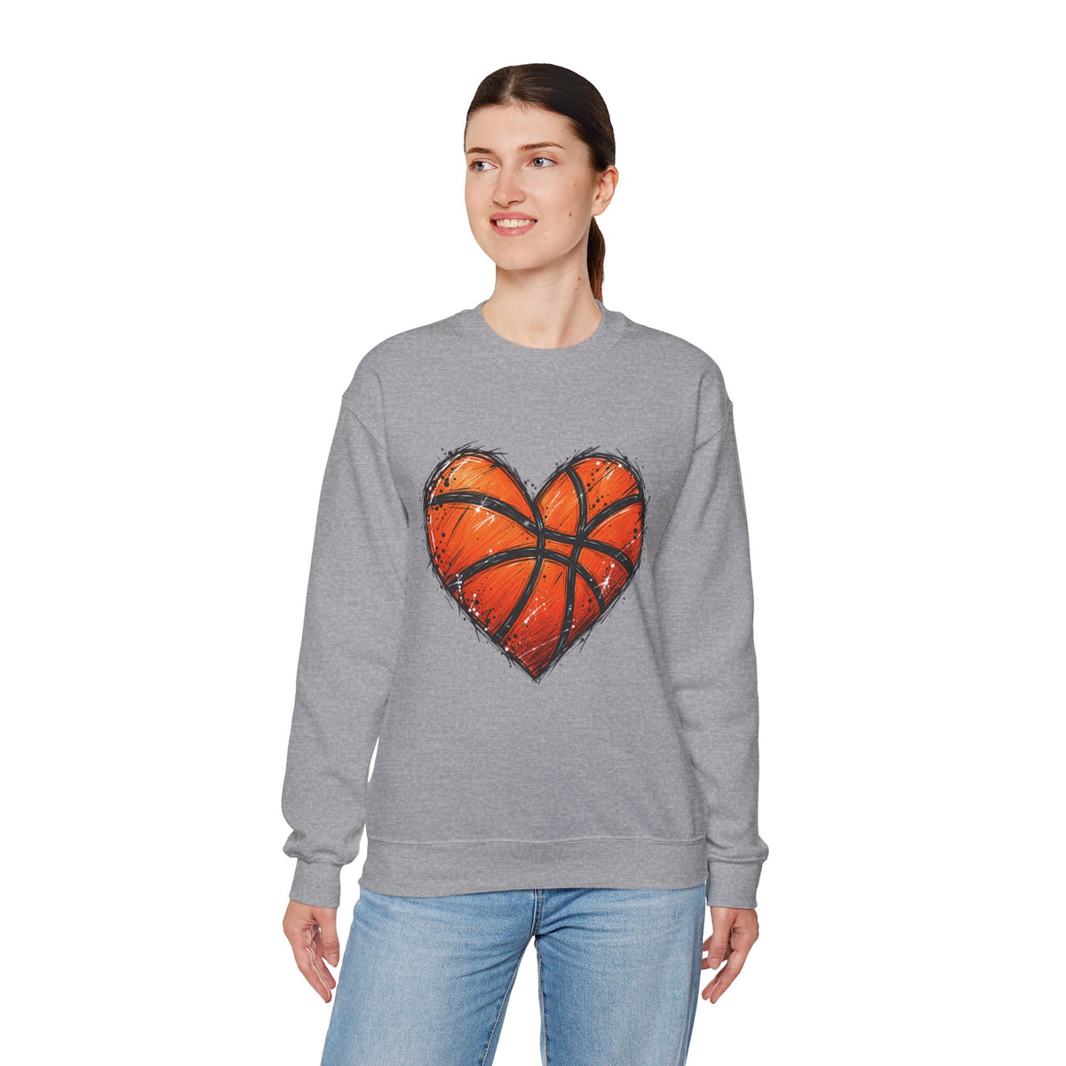 Basketball Heart Crewneck Sweatshirt