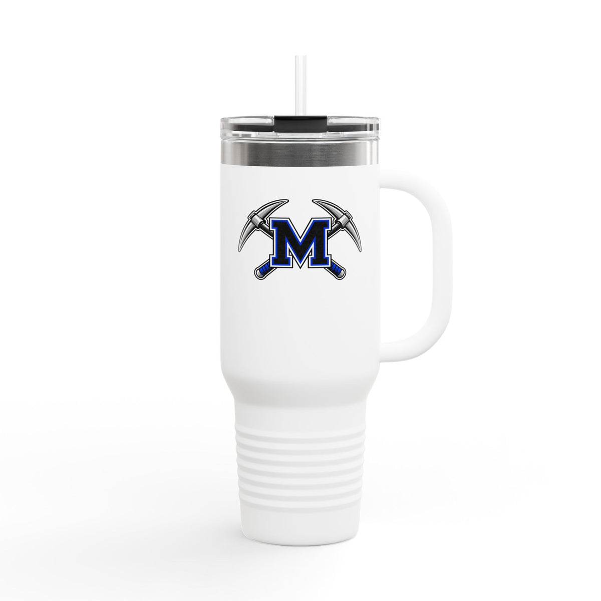 40oz Insulated Travel Mug — Block M and Miners Baseball Logos Stainless Steel Tumbler