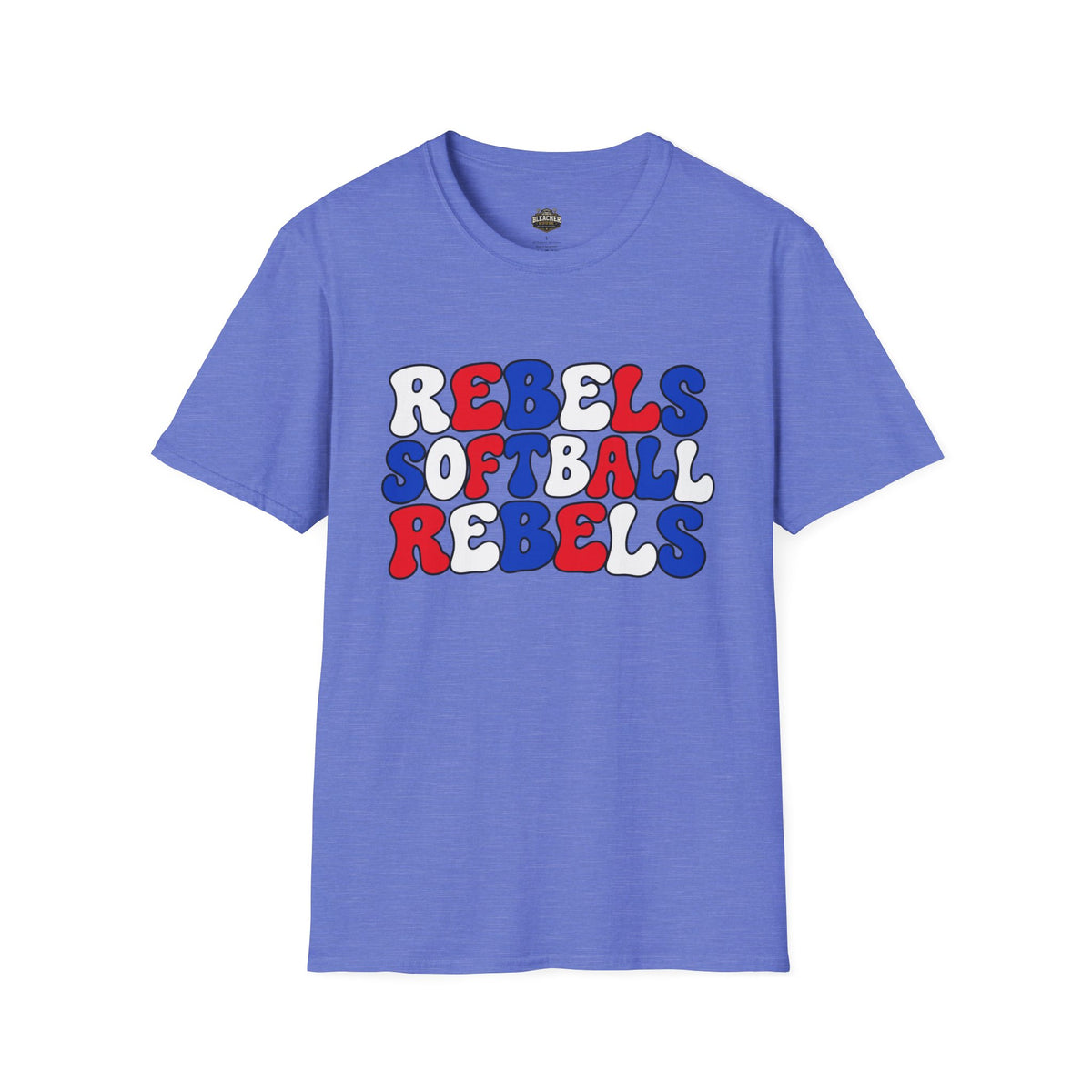 Rebels Softball Graphic T-Shirt — Retro Red & Blue Team Tee
